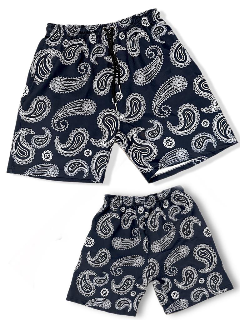 Men's Navy Blue Bandana Urban Shorts