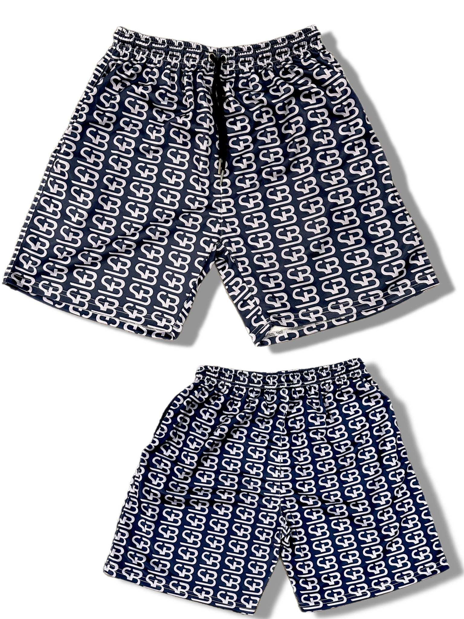 Men's Navy Blue SB Print Urban Shorts