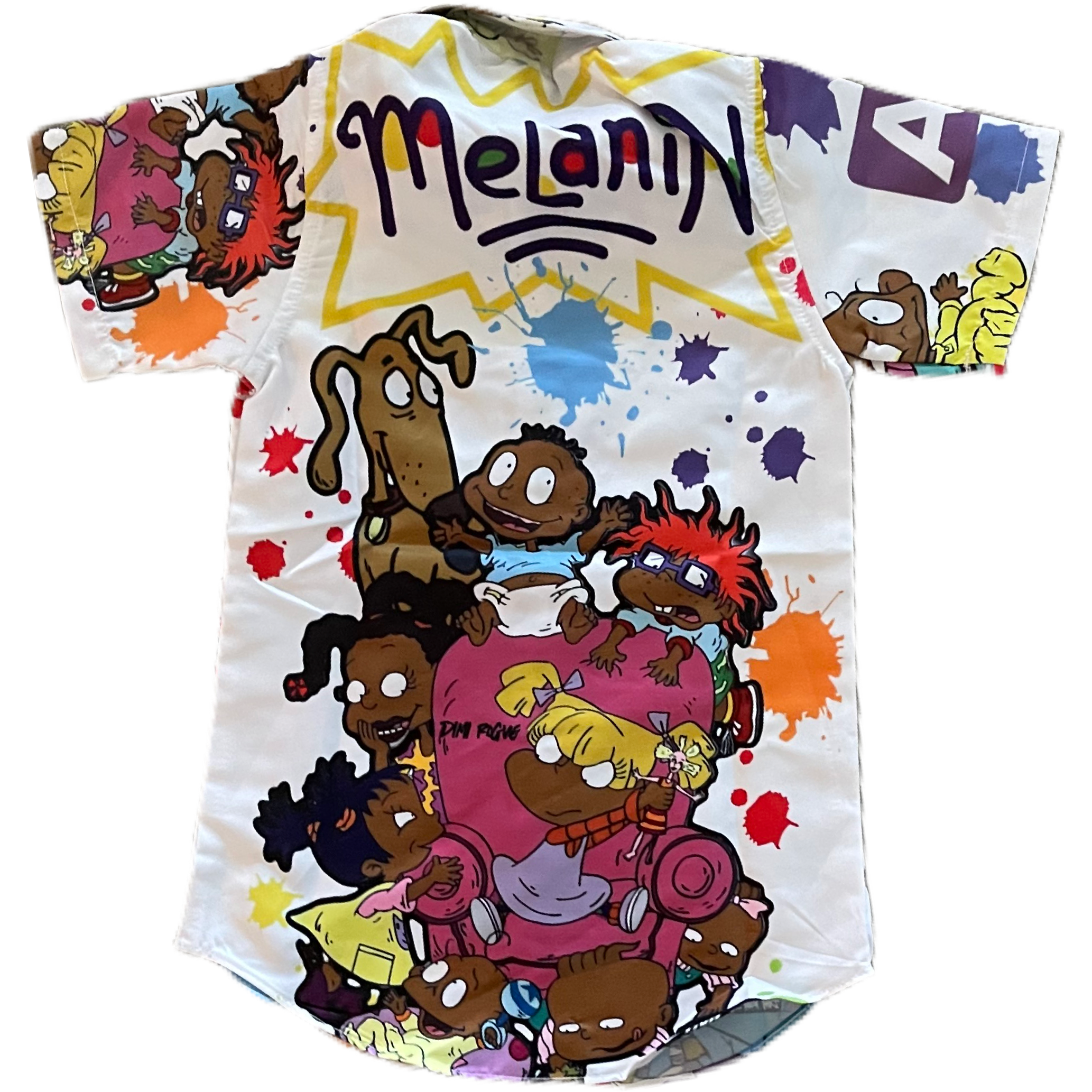 Kids Melanin Rugrats print button up dress
