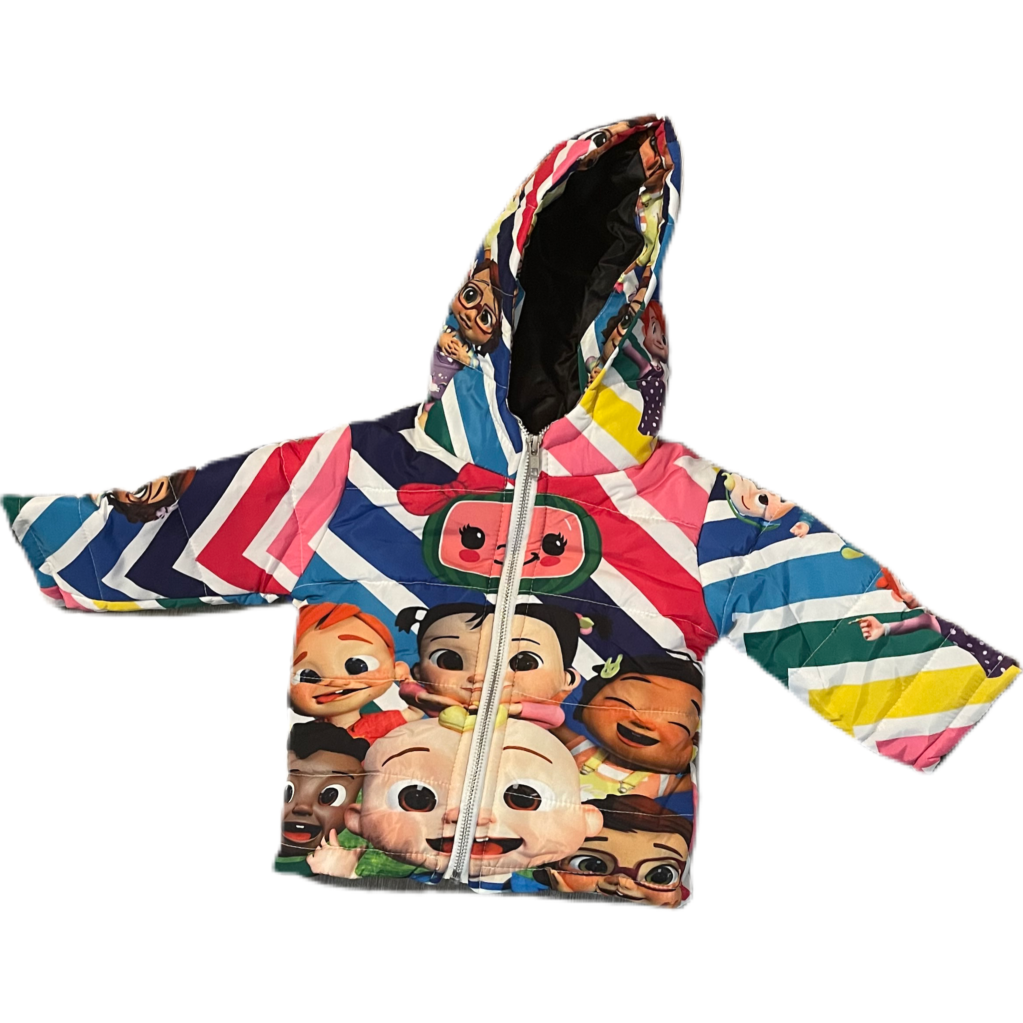 Women's Girl Cocomelon Rainbow Puffer Jacket - DimirRogue