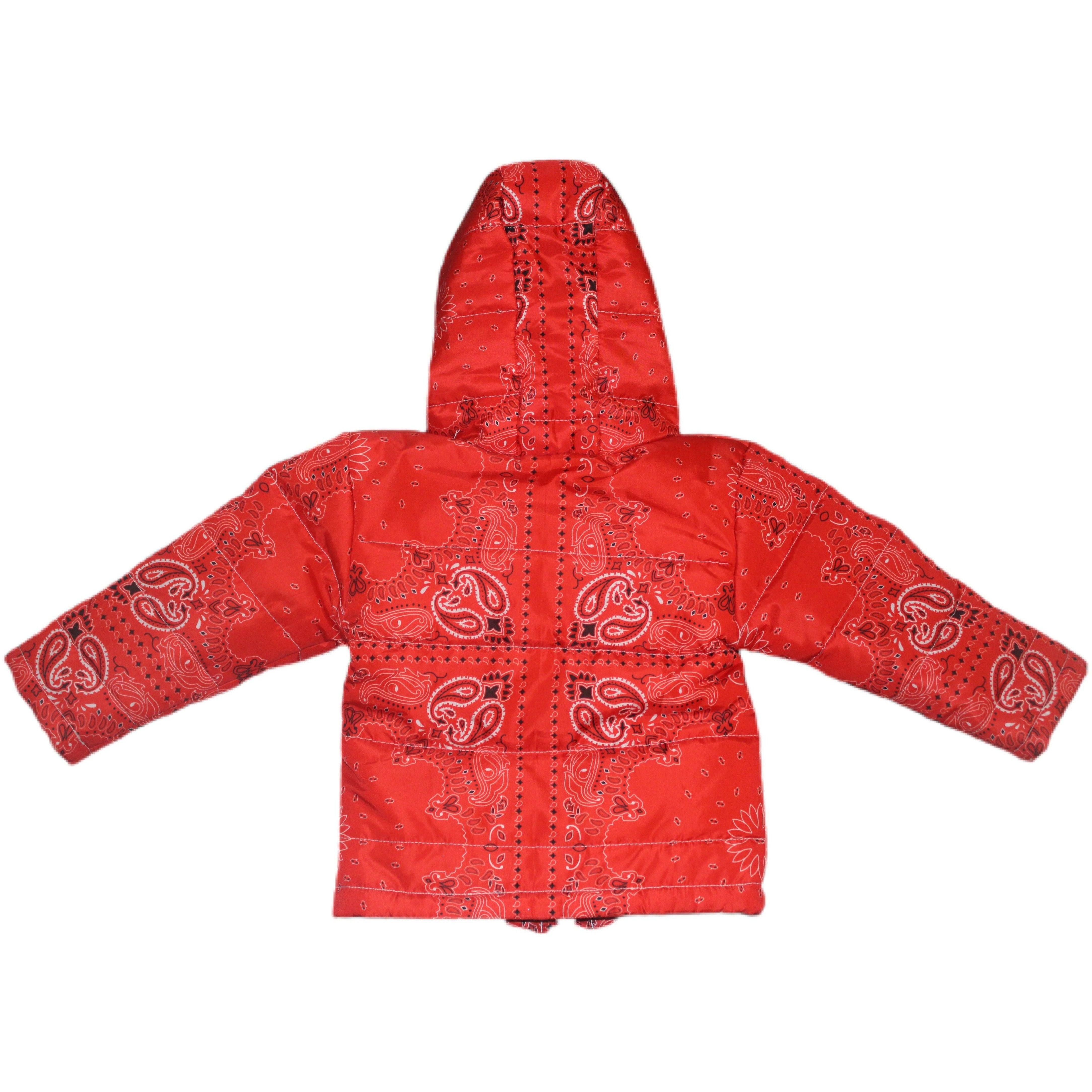 Kids Red Bandana Puffer Jacket - DimiRogue