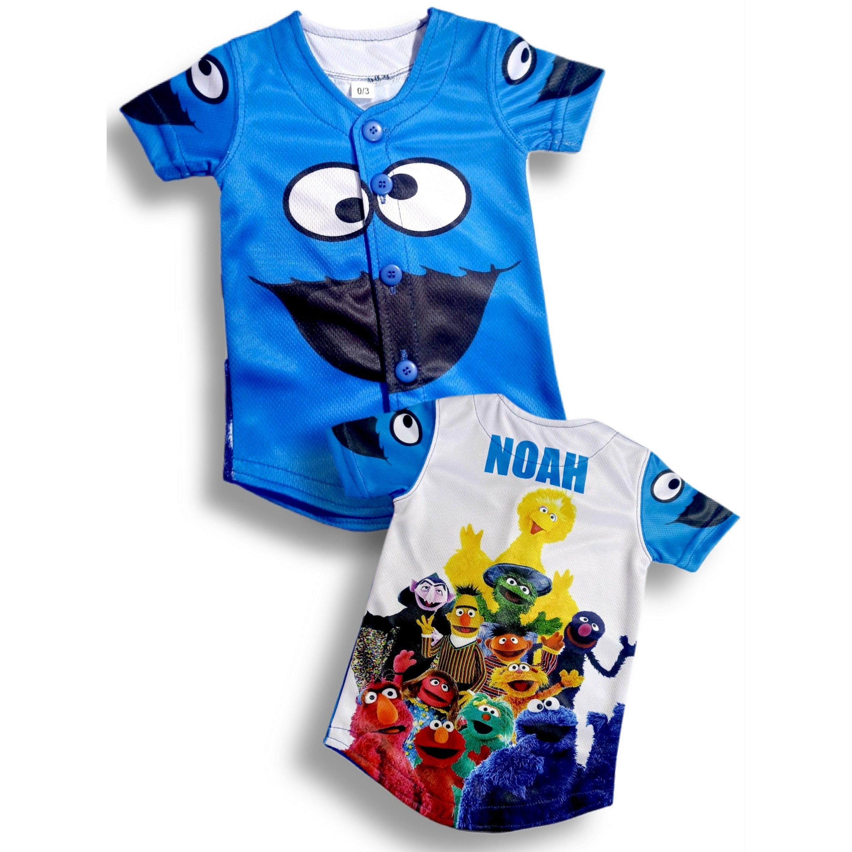Kids Cookie Monster baseball jersey
